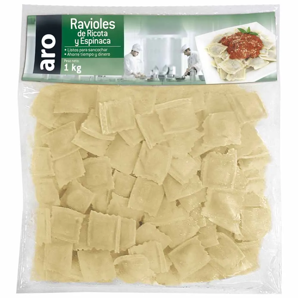 RAVIOLES ESPINACA RICOTA Y QUESO X 1KG