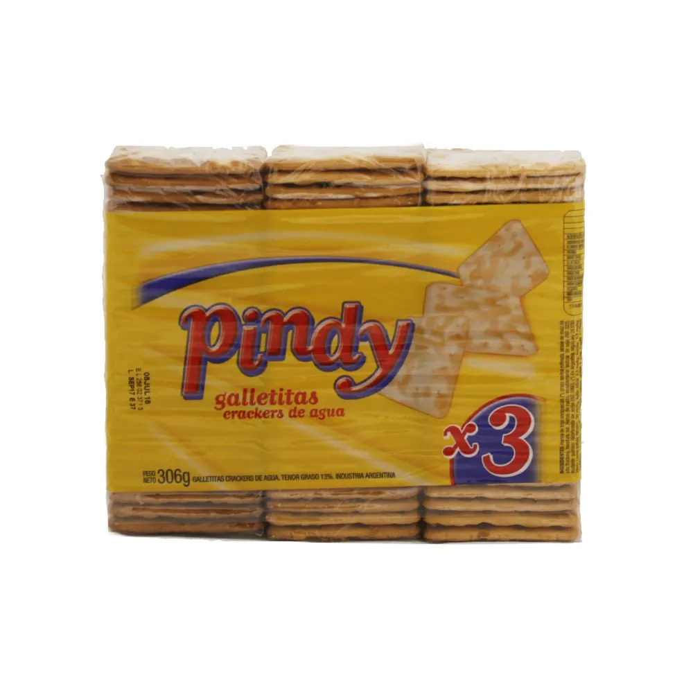 Galletitas Pindy Crackers Tripack 12x306gr