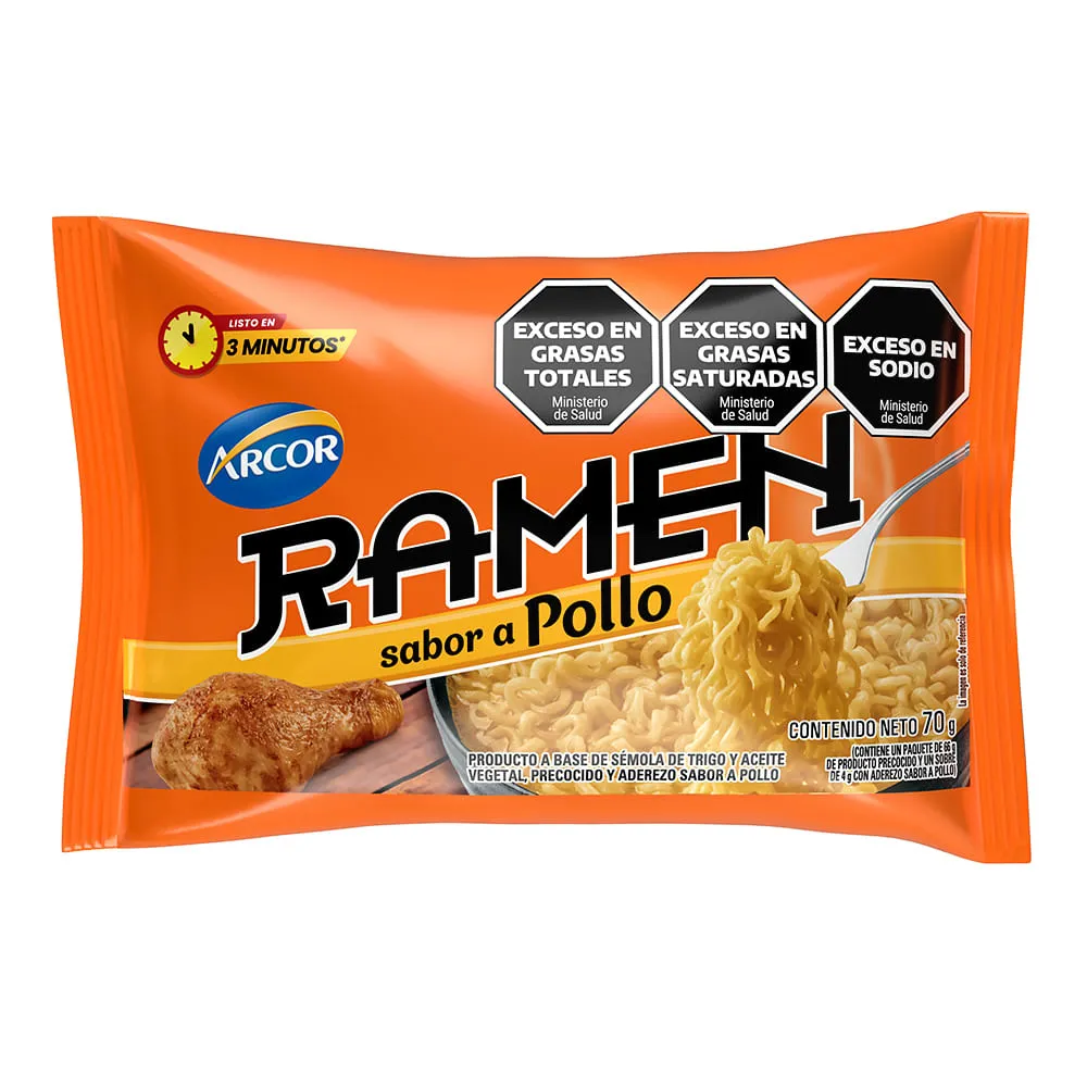 RAMEN ARCOR SABOR POLLO x 70 gr